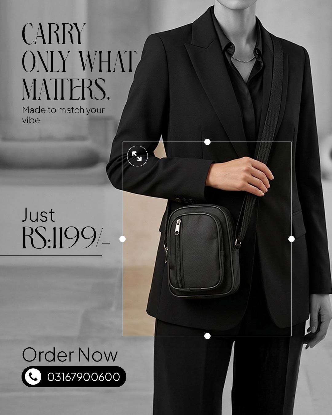 Elegant Black Crossbody Bag for Women – Minimal, Stylish & Everyday Essential — 2